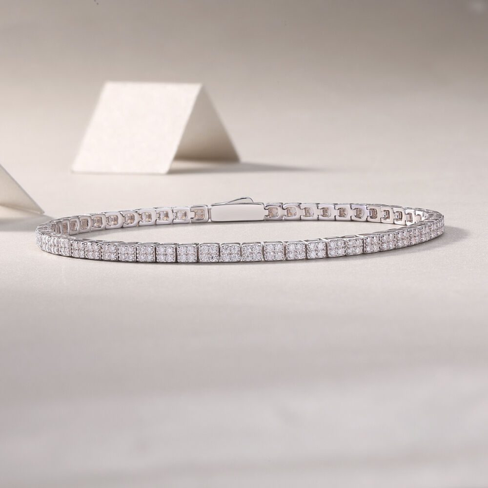 Piano Poet Luxurious Fashion Set Mosan Diamond S925 Silver Bracelet Rivaling Natural Diamonds - Image 4