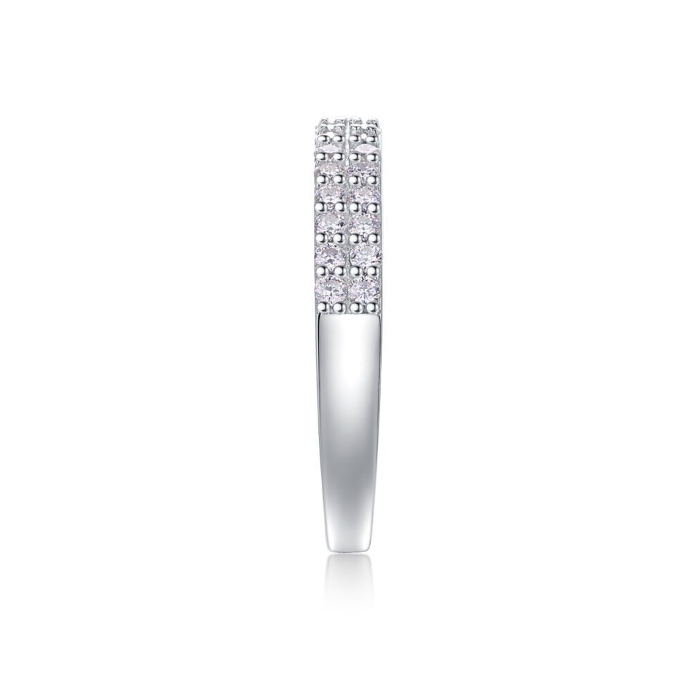 Luxury Fashion Double Row Diamond Ring With Moissanite Silver Ring - Image 4