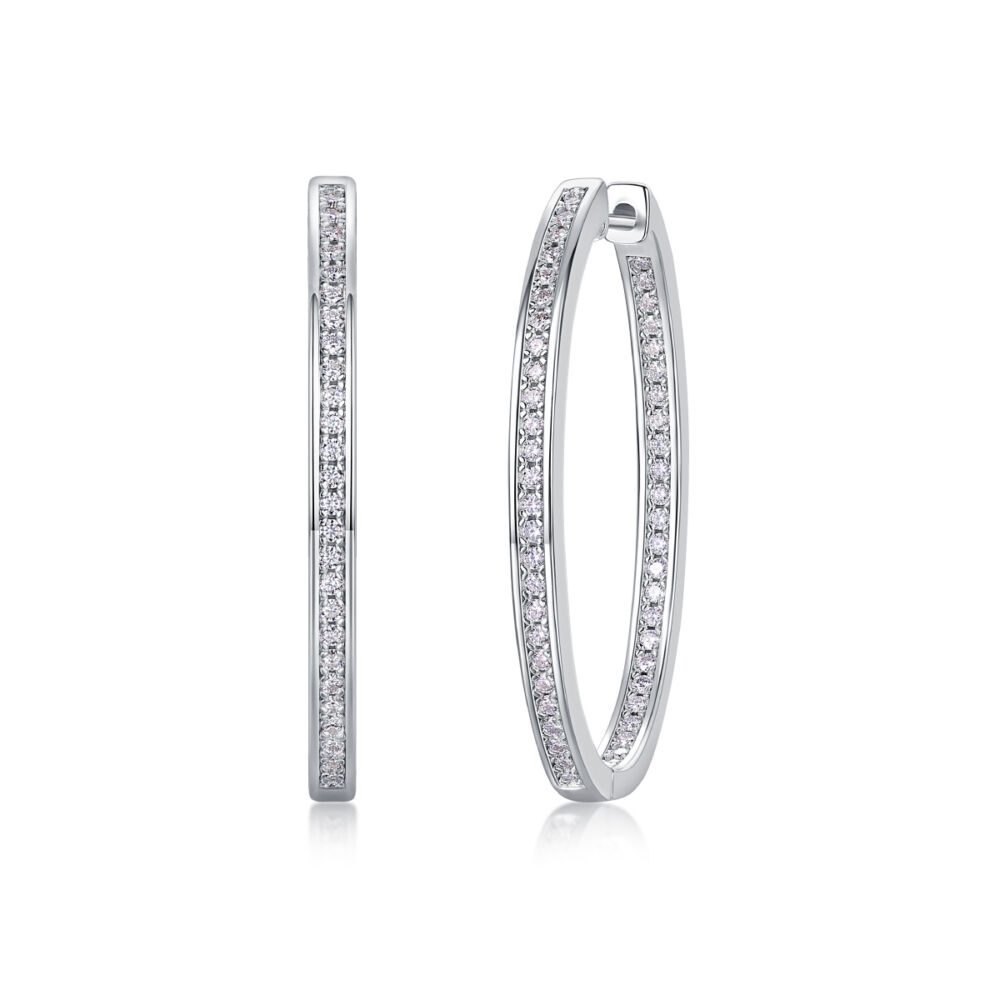 Born Female Master Luxury Fashion Diamond Earrings Stud Inlaid With Mosan Diamond Silver Jewelry - Image 2