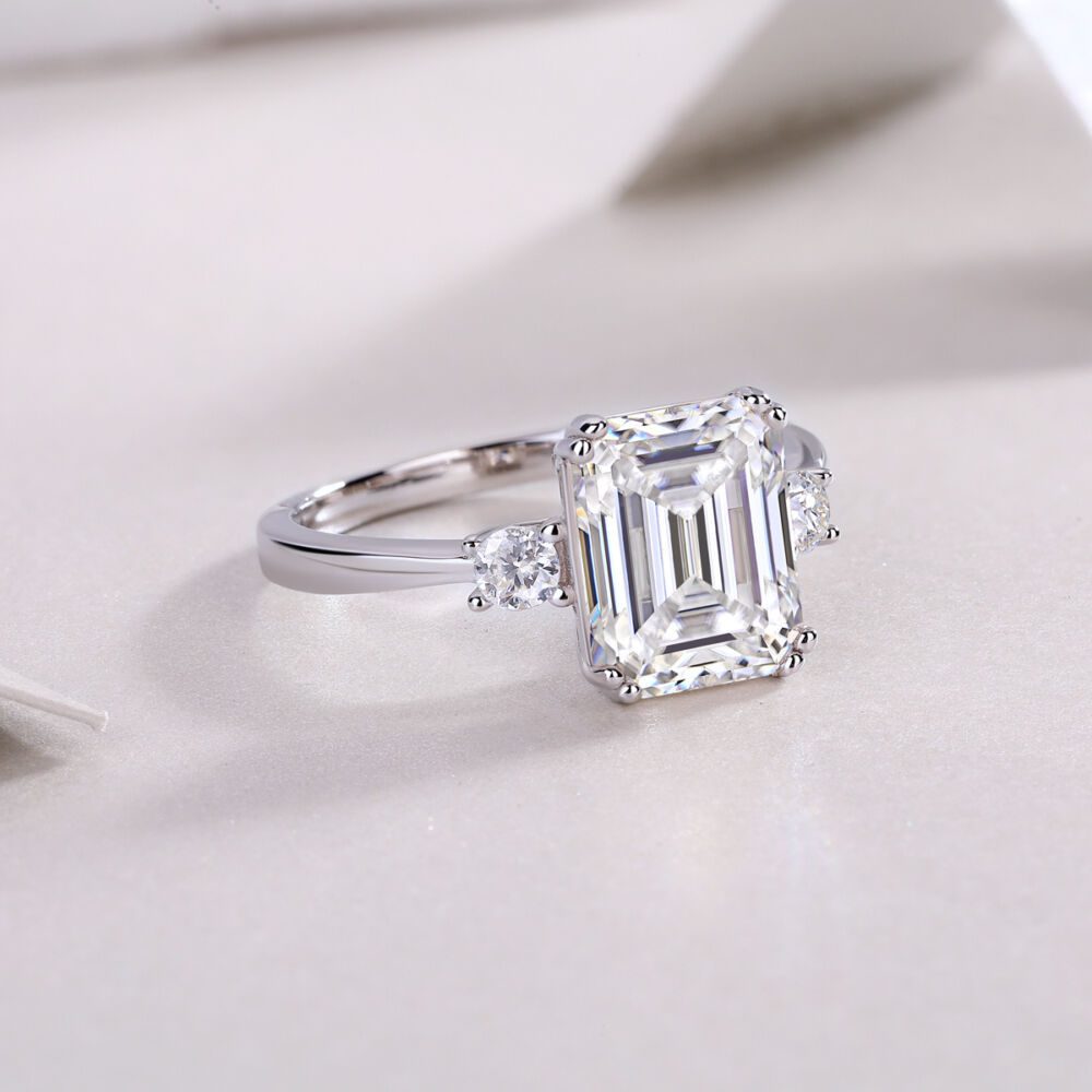 Baguette Diamond Ring Wedding Ring Luxury Moissanite Silver Ring - Image 6