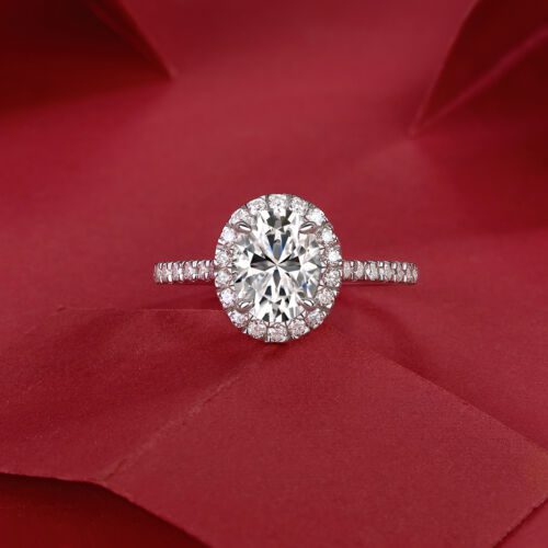 Audrey Large Diamond Ring Luxury Fashion Set Moissanite Silver Ring