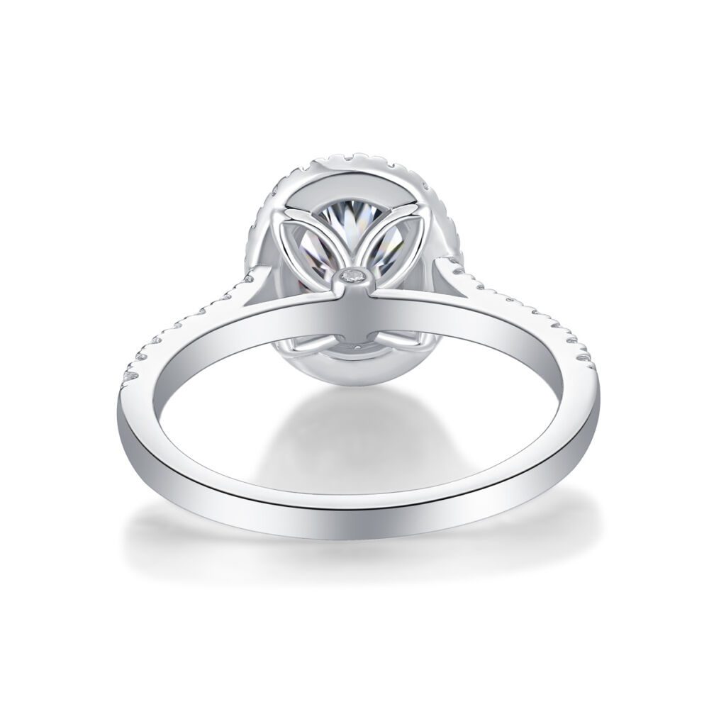 Audrey Large Diamond Ring Luxury Fashion Set Moissanite Silver Ring - Image 6