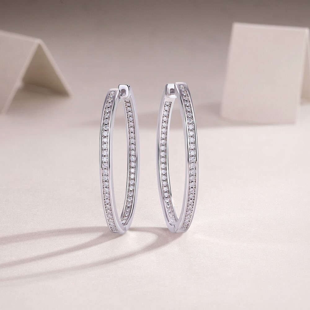 Born Female Master Luxury Fashion Diamond Earrings Stud Inlaid With Mosan Diamond Silver Jewelry - Image 3
