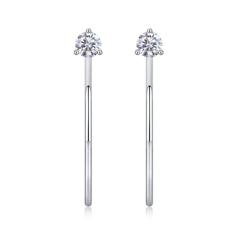 Graceful Afternoon Diamond Set Moissanite Silver Earrings Luxury Fashion Diamond Earrings Stud Earrings