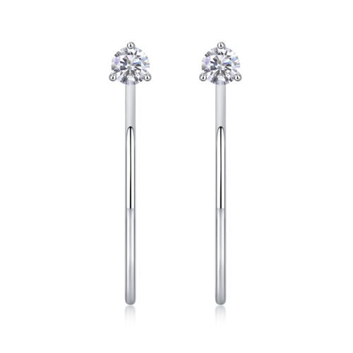 Graceful Afternoon Diamond Set Moissanite Silver Earrings Luxury Fashion Diamond Earrings Stud Earrings