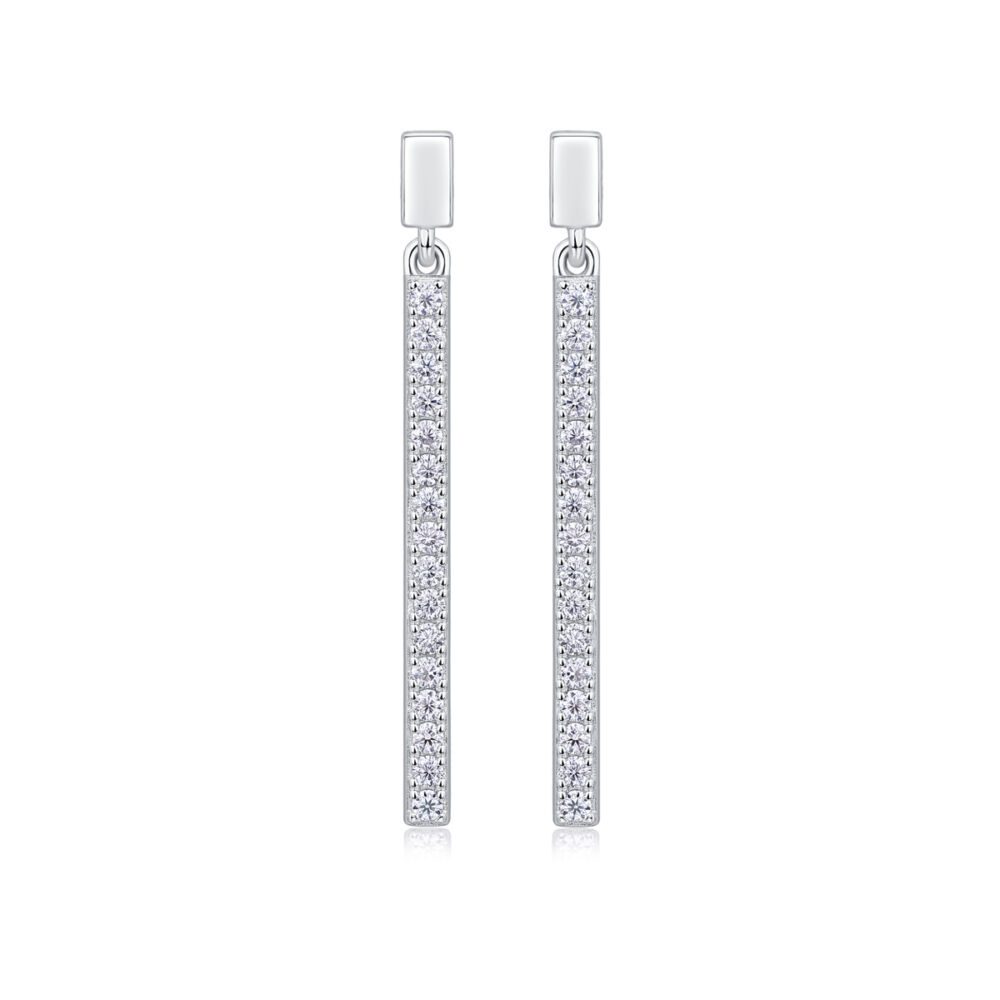 Jumping Diamond Set Moissanite Silver Earrings Luxury Fashion Diamond Earrings Stud Earrings