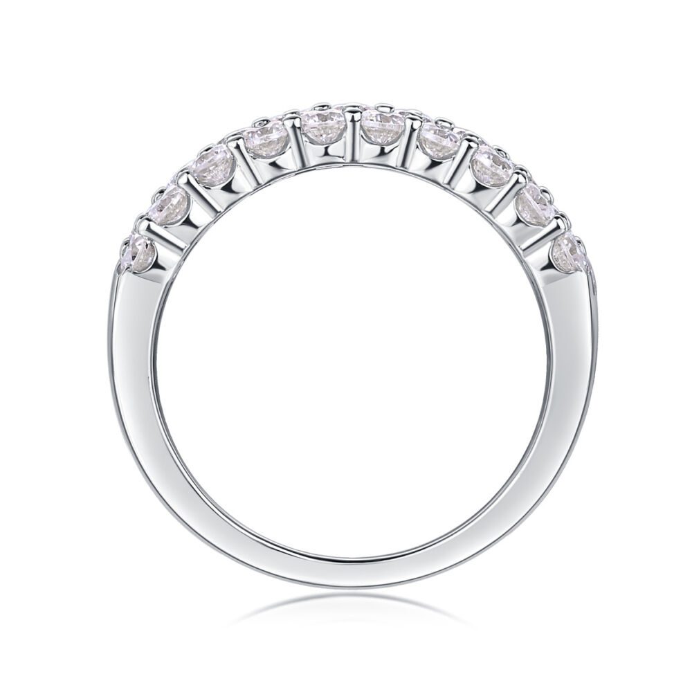 Multi-row Diamond Ring Luxury Fashion Set Moissanite Silver Ring - Image 2
