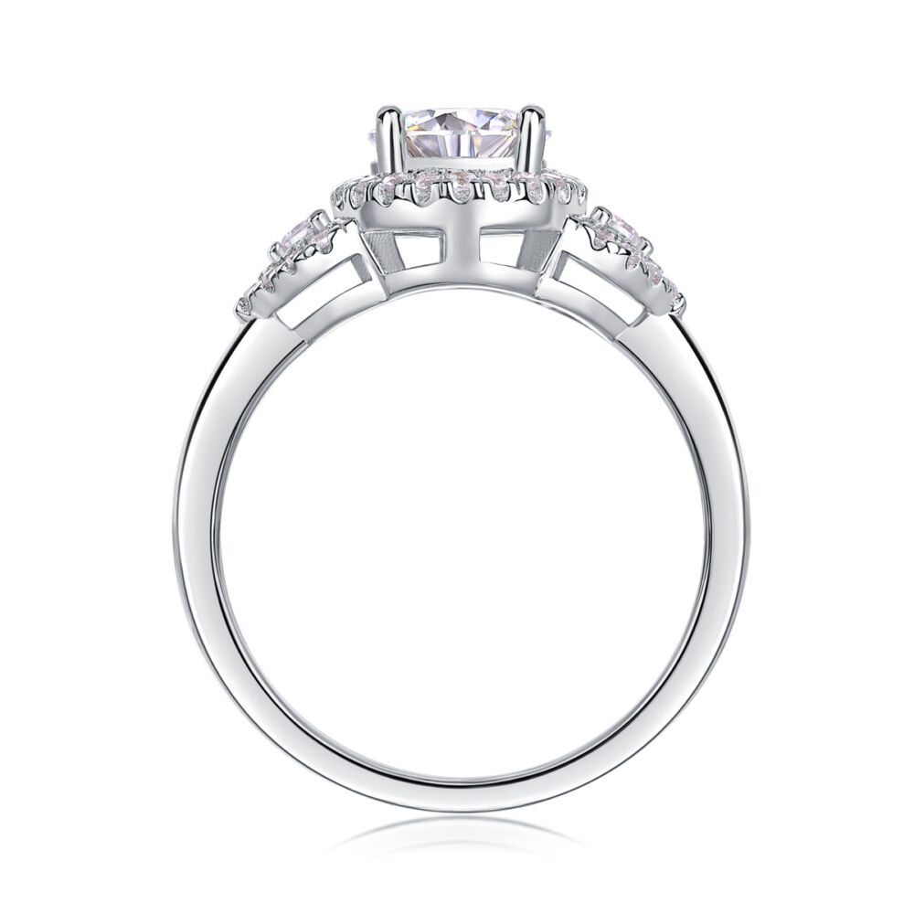 Luxury Fashion Large Diamond Wedding Ring With Moissanite Silver Ring - Image 3
