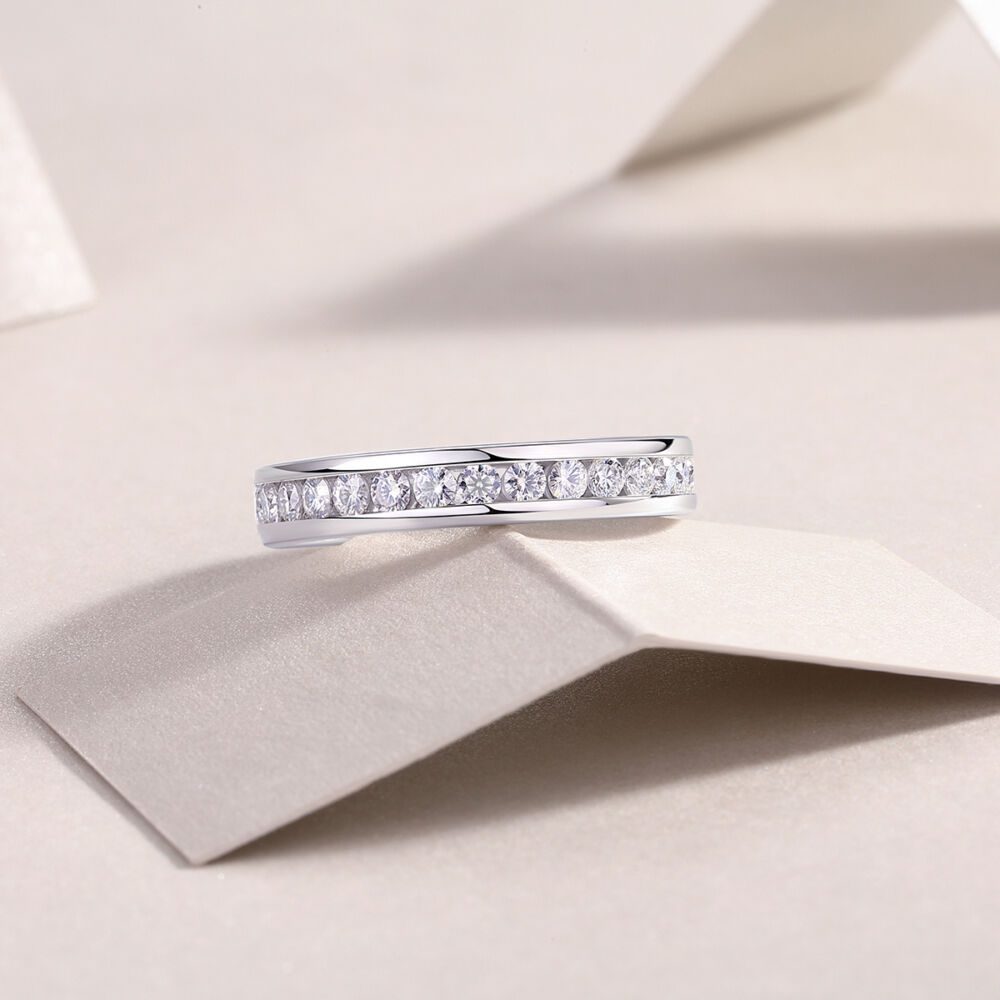 Diamond Ring Luxury Fashion Set Moissanite Silver Ring - Image 5