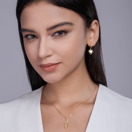 Light And Shadow Geometry - A Fashionable And Trendy Diamond Jewelry Necklace Pendant Set With Moissanite S925 Sterling Silver And Gold Plating