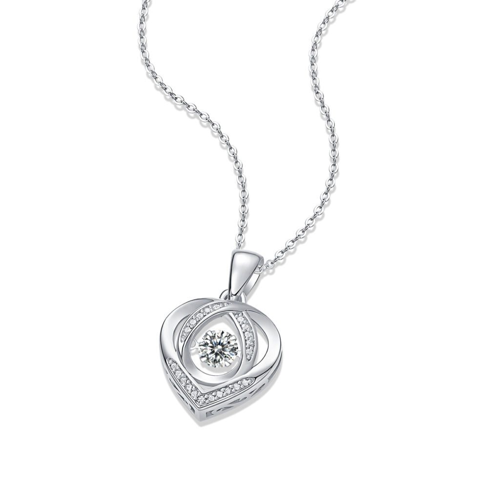 With You In My Heart - A Fashionable And Trendy Jewelry Necklace Pendant Set With 0.5-carat Moissanite S925 Sterling Silver And Platinum Plating - Image 5