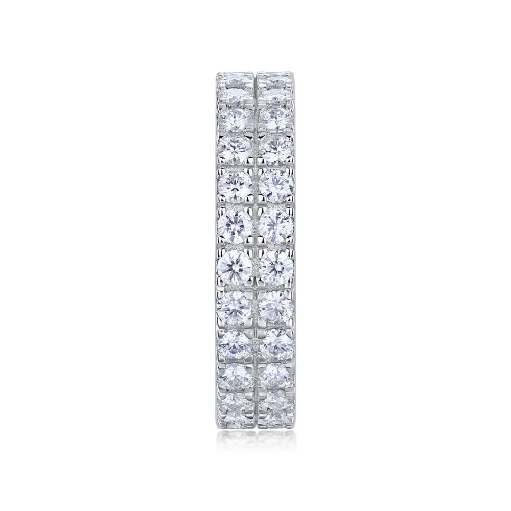 Multi-row Diamond Ring Luxury Fashion Set Moissanite Silver Ring - Image 2