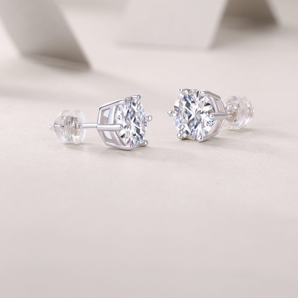 Whisperlight – Luxury Moissanite Stud Earrings in Silver - Image 2