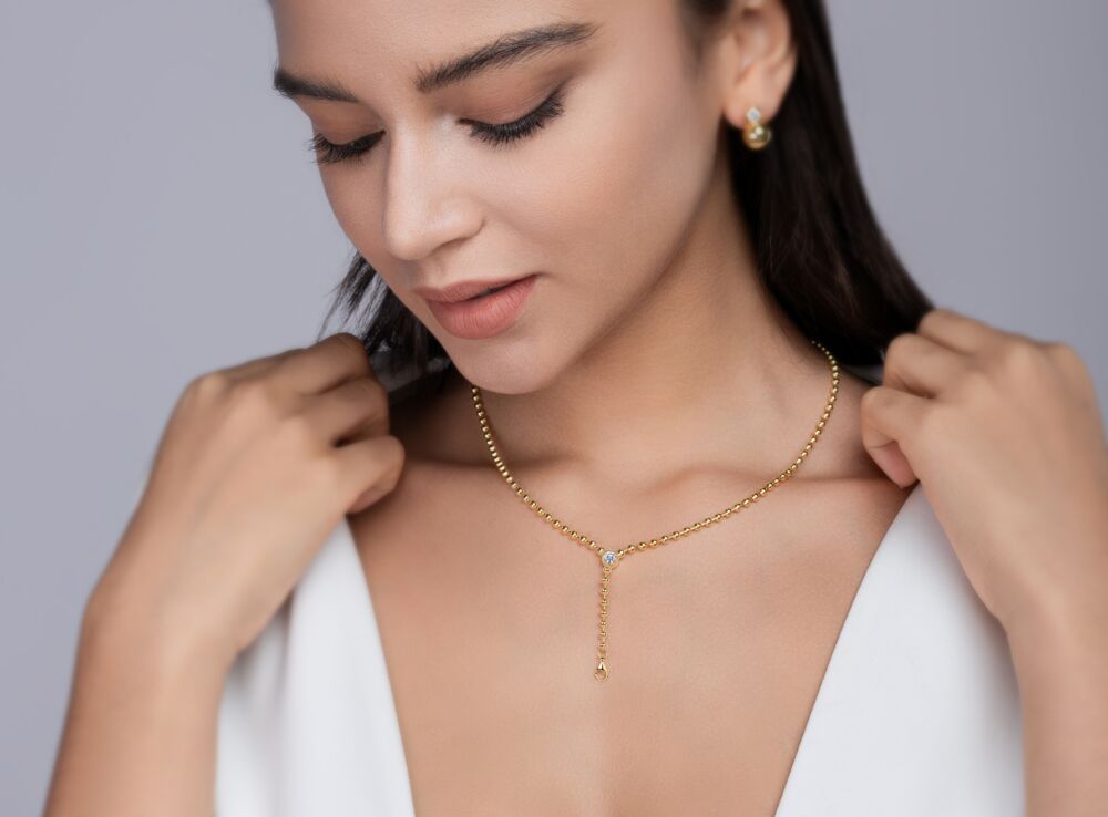 Time Interlaced - A Trendy Diamond Jewelry Necklace Pendant Set With 0.5-carat Moissanite S925 Sterling Silver And Gold Plating - Image 2