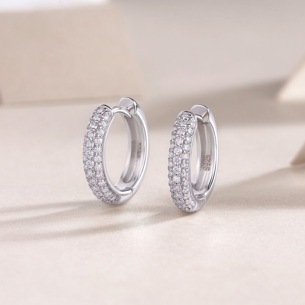 Corner Star Diamond Set Moissanite Silver Earrings Luxury Fashion Diamond Earrings Stud Earrings - Image 3
