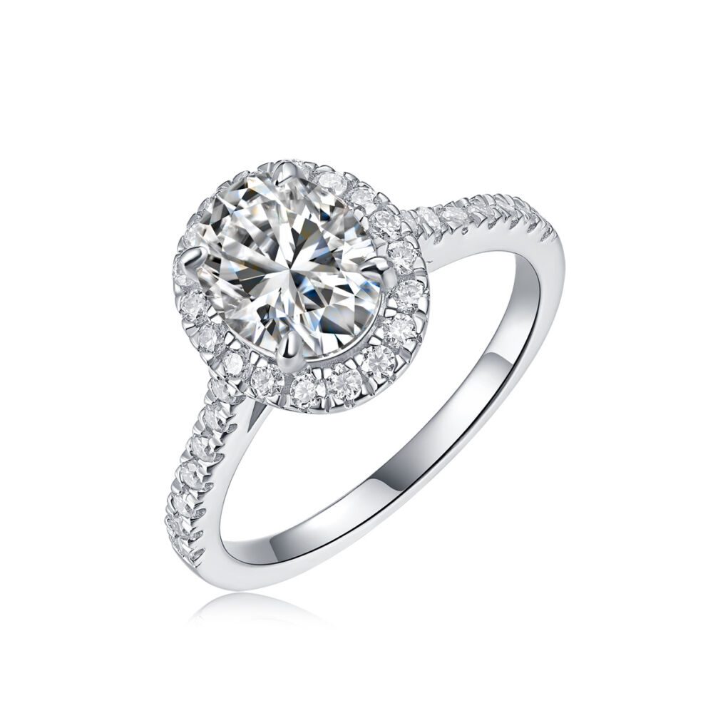 Audrey Large Diamond Ring Luxury Fashion Set Moissanite Silver Ring - Image 3