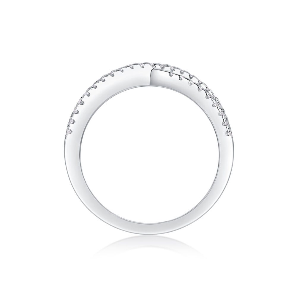 Double Band Diamond Ring Luxury Fashion Set Moissanite Silver Ring - Image 3