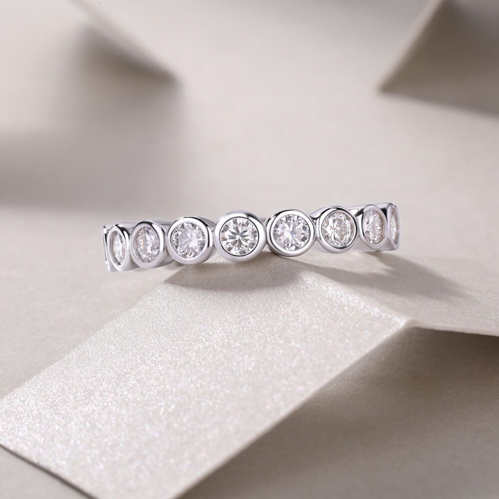 Diamond Ring Luxury Fashion Set Moissanite Silver Ring - Image 6