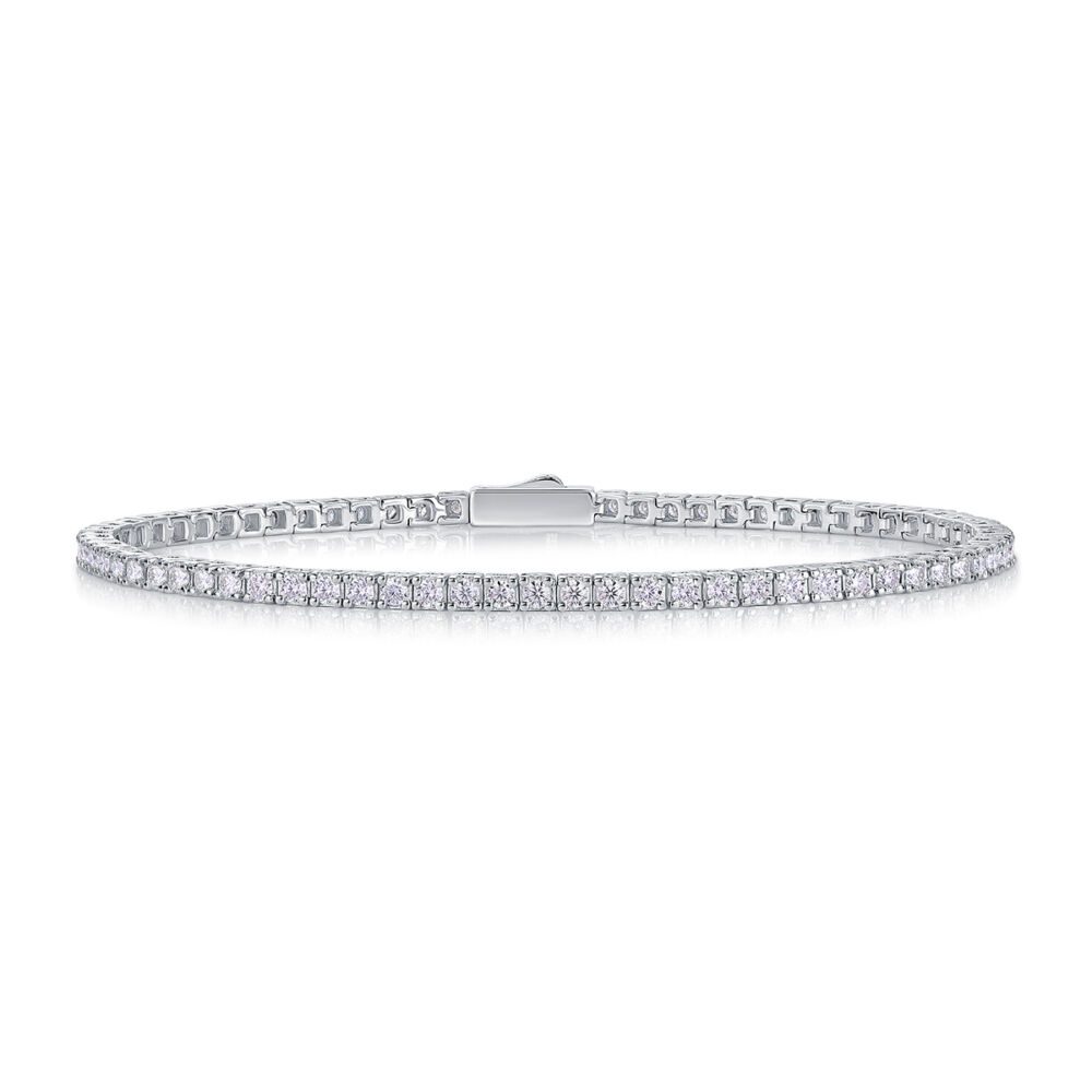 One Of A Kind Luxury Fashion Mosan Diamond Silver Jewelry Comparable To Natural Diamond Bracelet