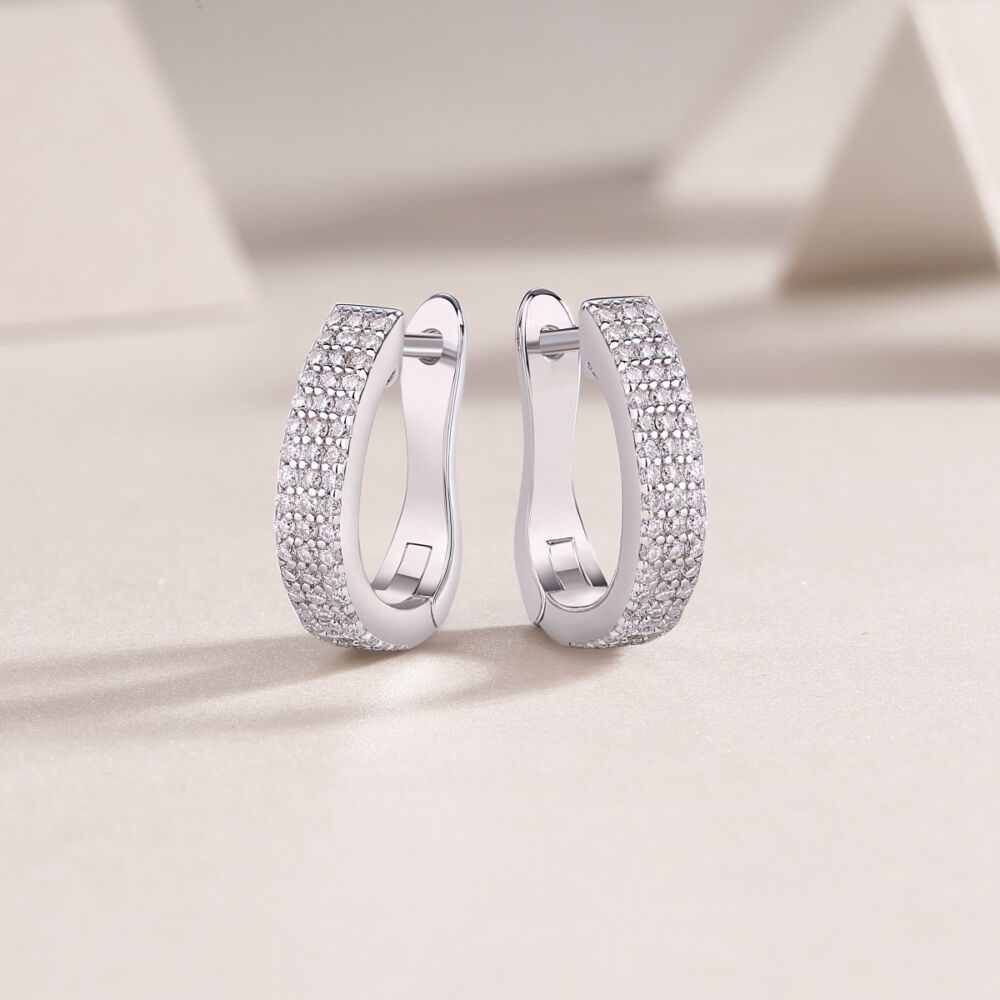Slow Pace Diamond Set Moissanite Silver Earrings Luxury Fashion Diamond Earrings Stud Earrings - Image 3