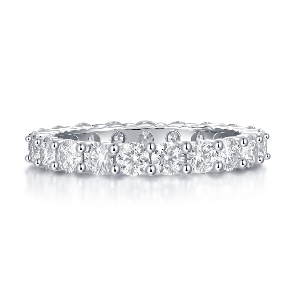 Luxury Fashion Diamond Ring, Row Diamond Ring, Moissanite Silver Ring, Jewelry - Image 4