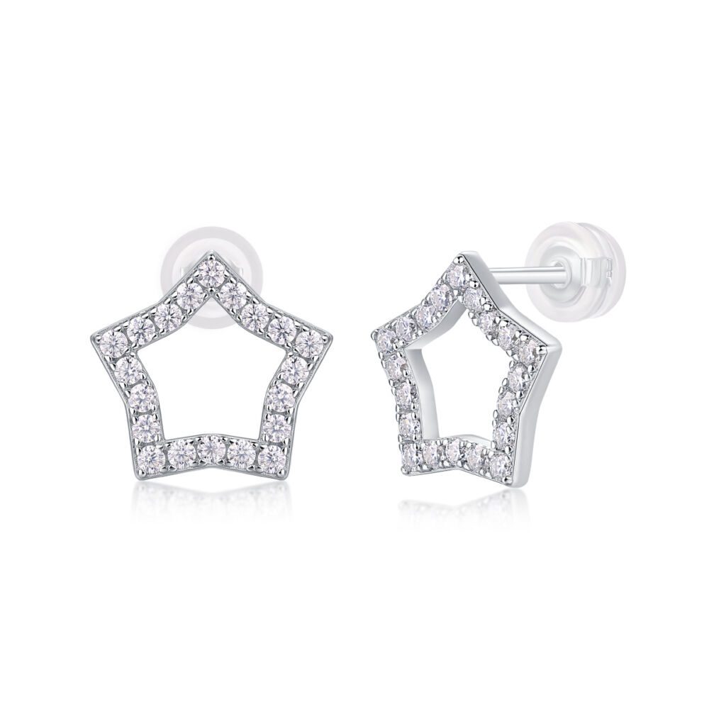 Tonight's New Star - S925 Moissanite Sterling Silver Earrings With Platinum-plated Stud Earrings, Fashionable, Trendy And Affordable Jewelry - Image 3
