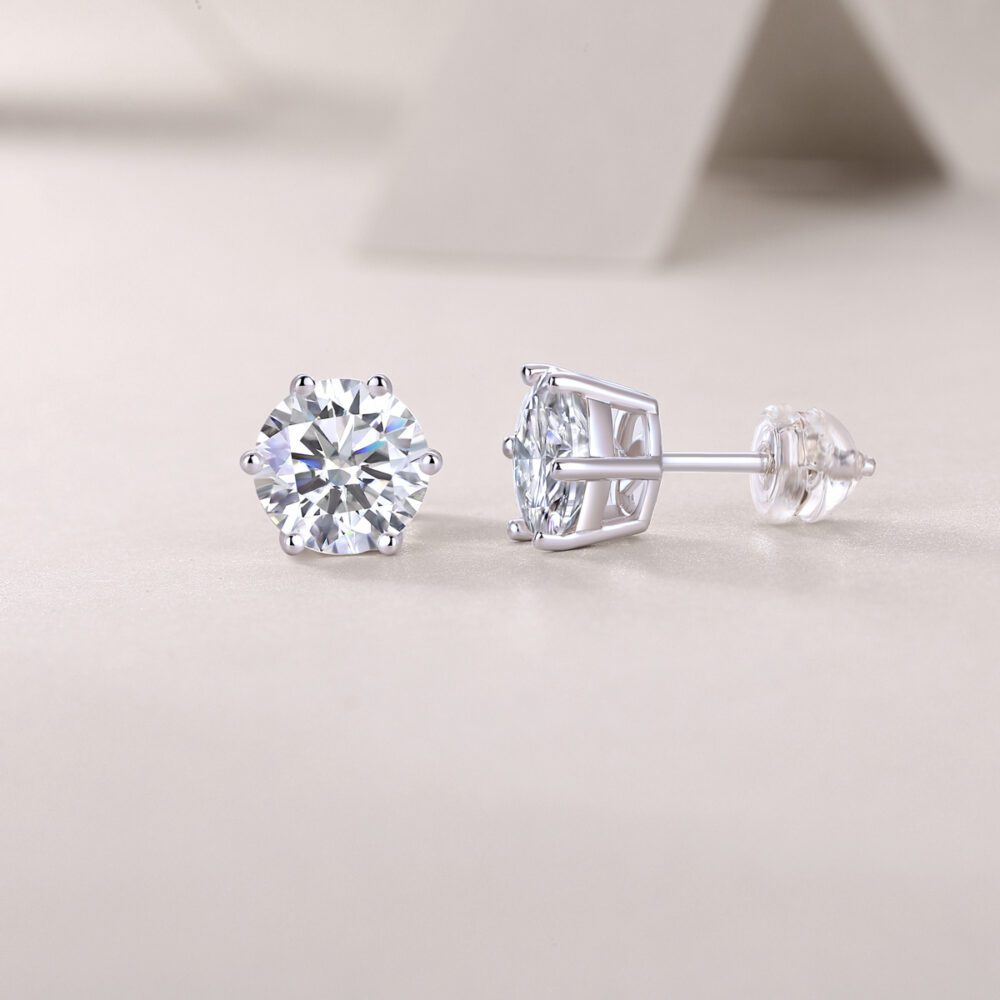 Whisperlight – Luxury Moissanite Stud Earrings in Silver - Image 3