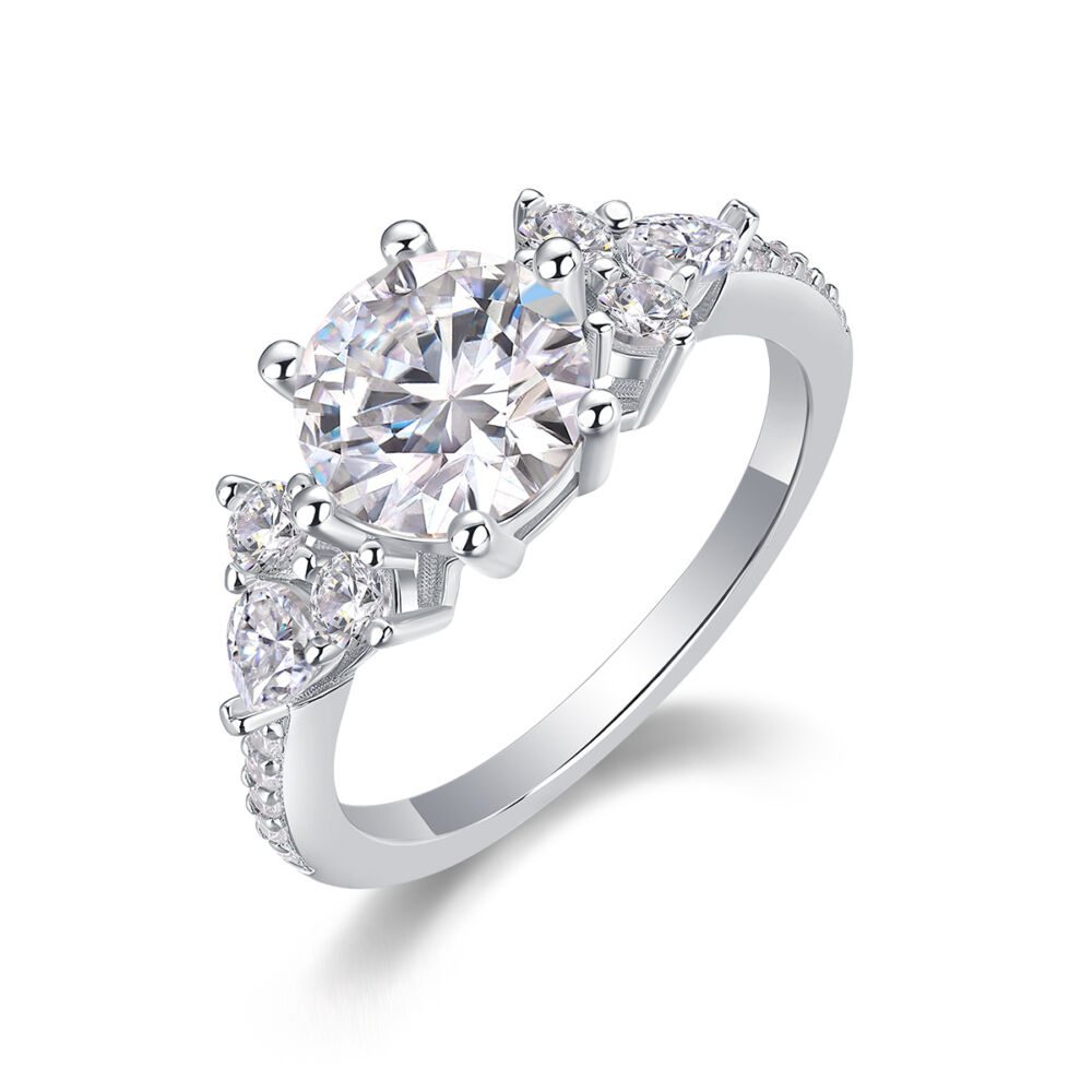 Luxury Fashion Diamond Ring Moissanite Silver Ring - Image 5