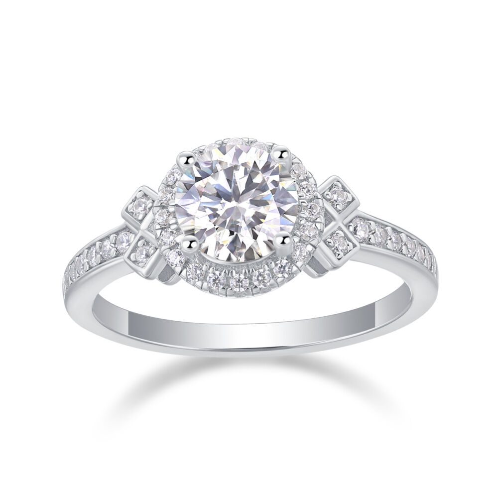 Lighthouse Large Diamond Ring Luxury Fashion Set Moissanite Silver Ring - Image 5