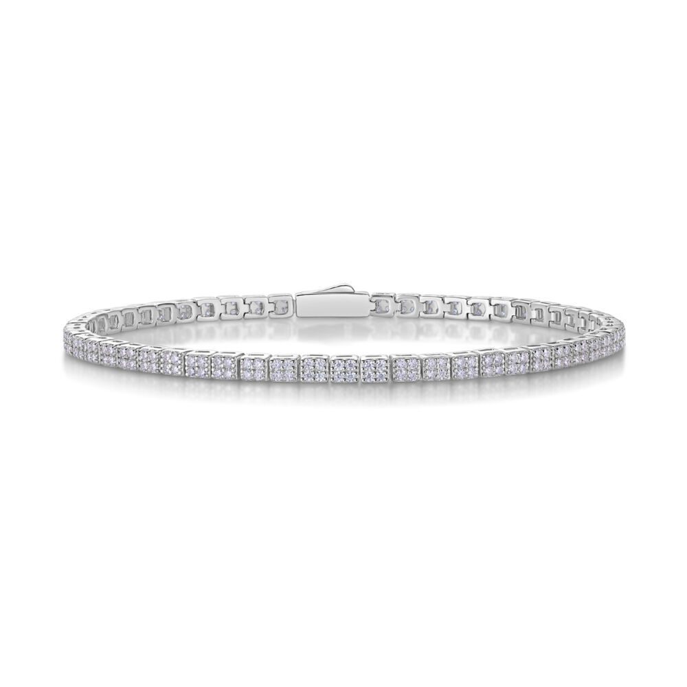 Piano Poet Luxurious Fashion Set Mosan Diamond S925 Silver Bracelet Rivaling Natural Diamonds - Image 2