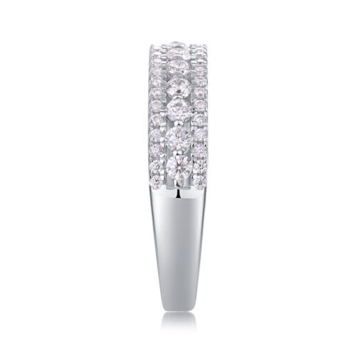 Luxury Fashion Multi-row Diamond Ring With Moissanite Silver Ring