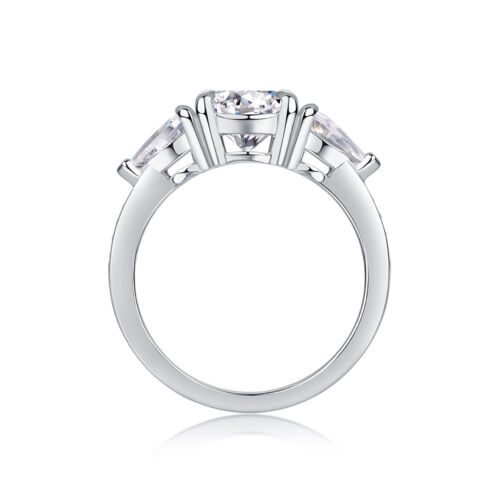 Large Diamond Ring Luxury Fashion Set Moissanite Silver Ring