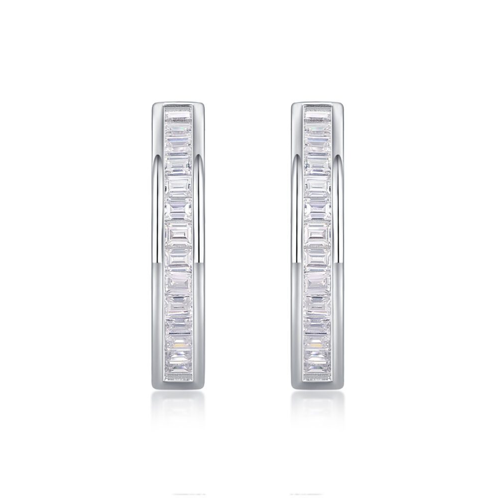 Verta Hoops Moissanite Earrings in S925 Sterling Silver