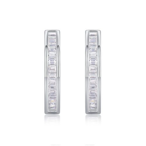 Verta Hoops Moissanite Earrings in S925 Sterling Silver