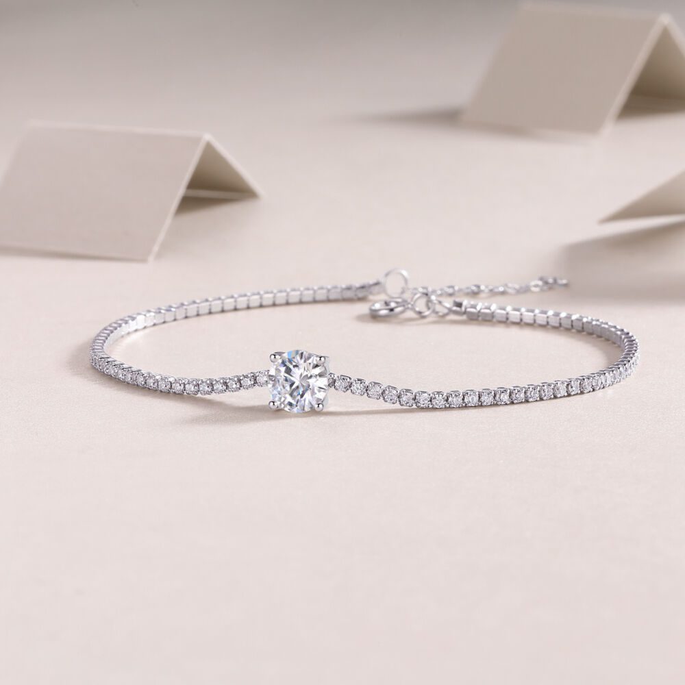 Dawn Dew Beads Luxury Fashion Mossan Diamond Silver Jewelry Comparable To Natural Diamond Bracelet - Image 3