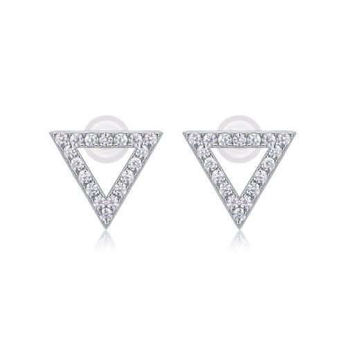 Aeris Triangles Moissanite Pavé Earrings in S925 Silver