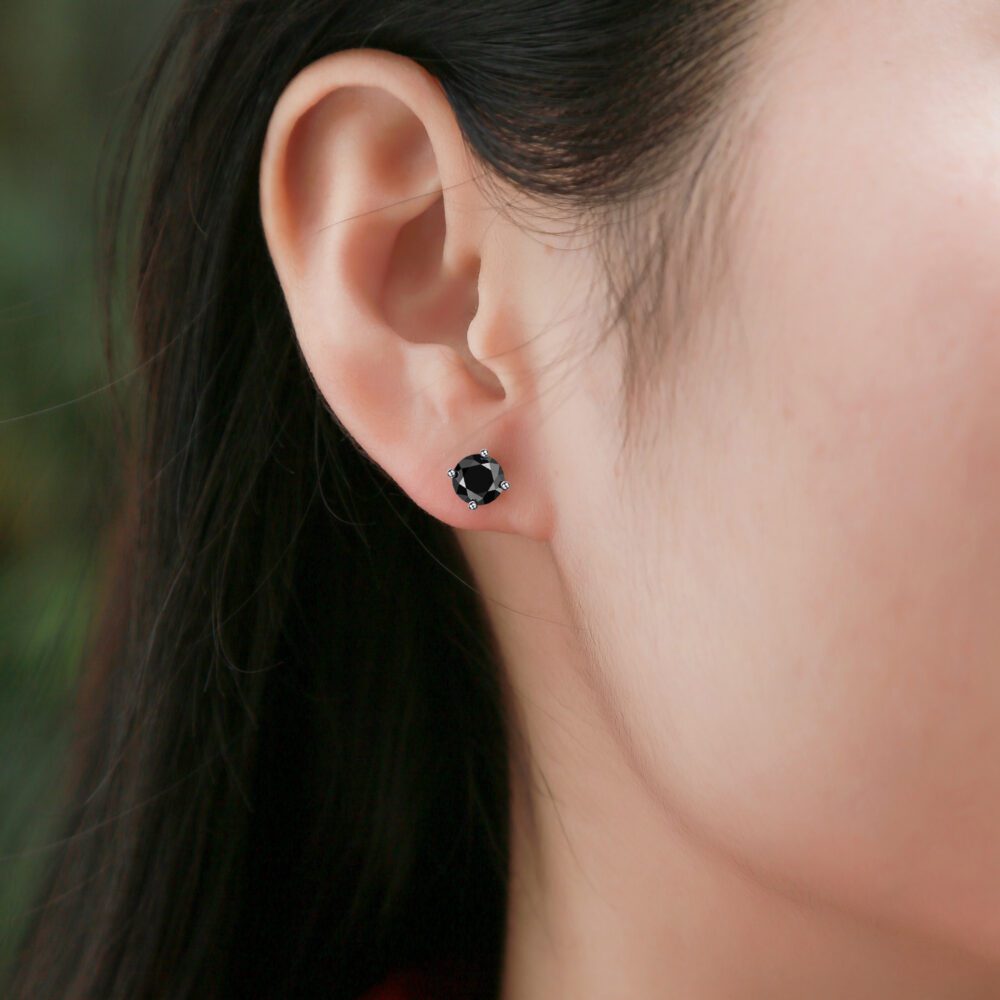 Midnight Vow – Luxury Black Diamond-Inspired Studs - Image 2