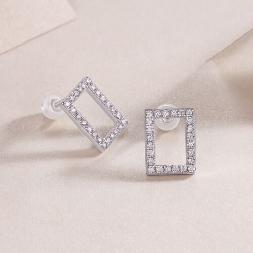 In Full Swing - Fashionable And Affordable Jewelry With Moissanite S925 Sterling Silver And Platinum-plated Stud Earrings