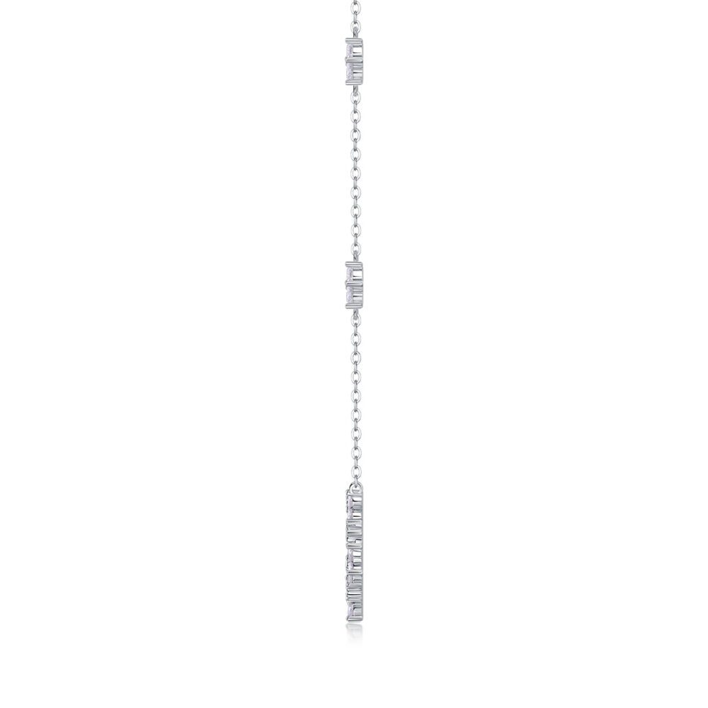 Iris Flower Luxurious Fashion Diamond Pendant Necklace Set With Mosan Diamond Silver Ornaments - Image 2