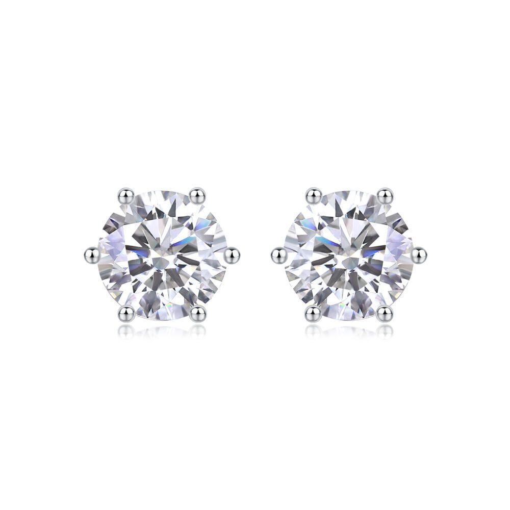 Whisperlight – Luxury Moissanite Stud Earrings in Silver