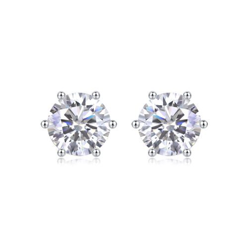Whisperlight – Luxury Moissanite Stud Earrings in Silver