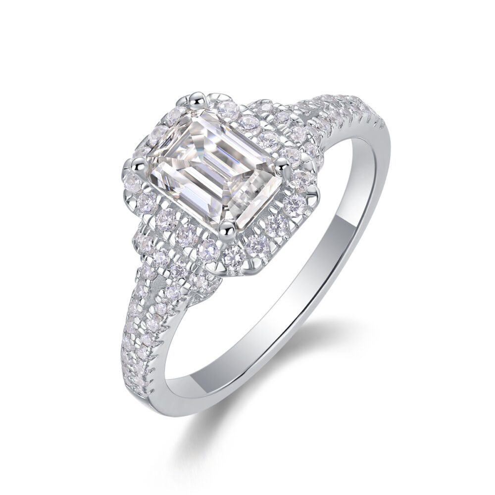 Square Luxury Diamond Ring Fashion Moissanite Silver Ring - Image 2