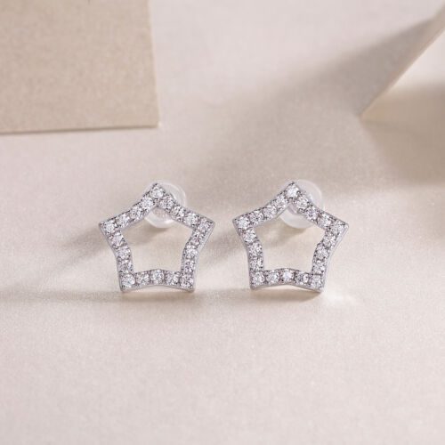 Tonight's New Star - S925 Moissanite Sterling Silver Earrings With Platinum-plated Stud Earrings, Fashionable, Trendy And Affordable Jewelry