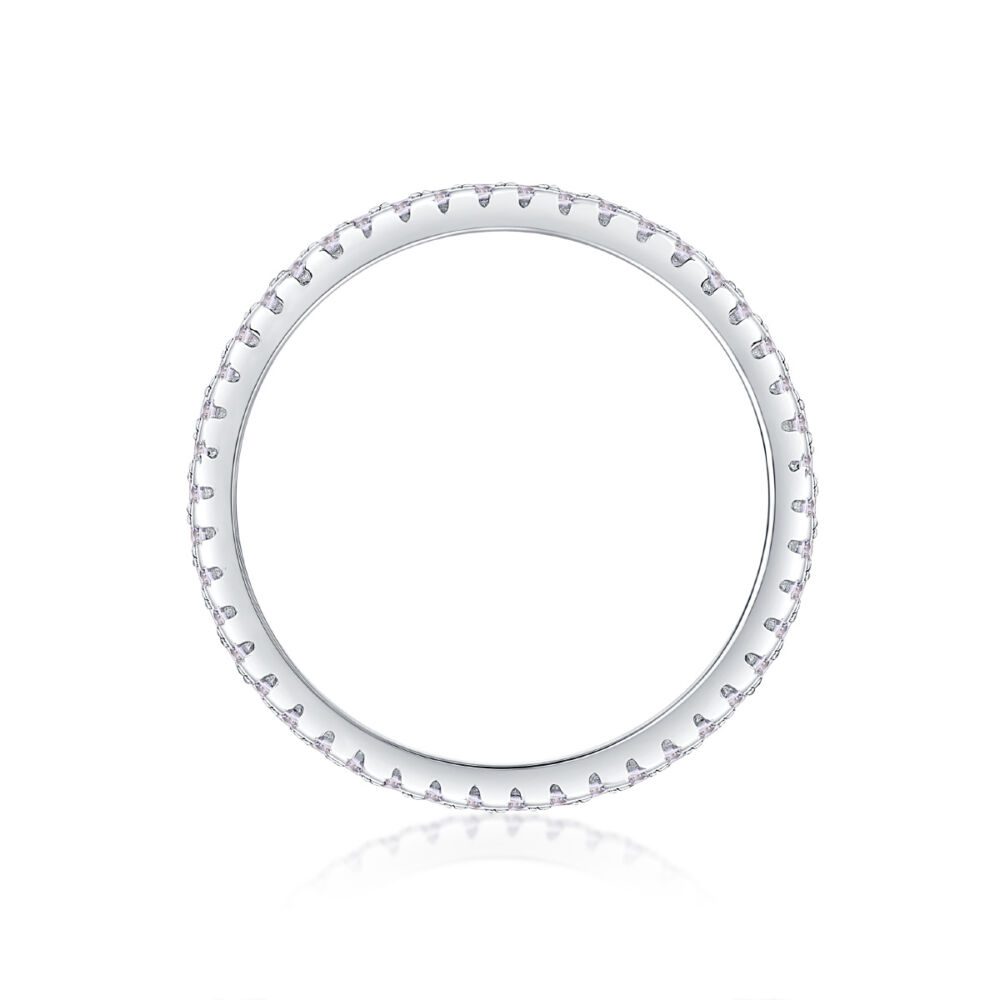 Three Row Diamond Ring Luxury Fashion Set Moissanite Silver Ring - Image 2