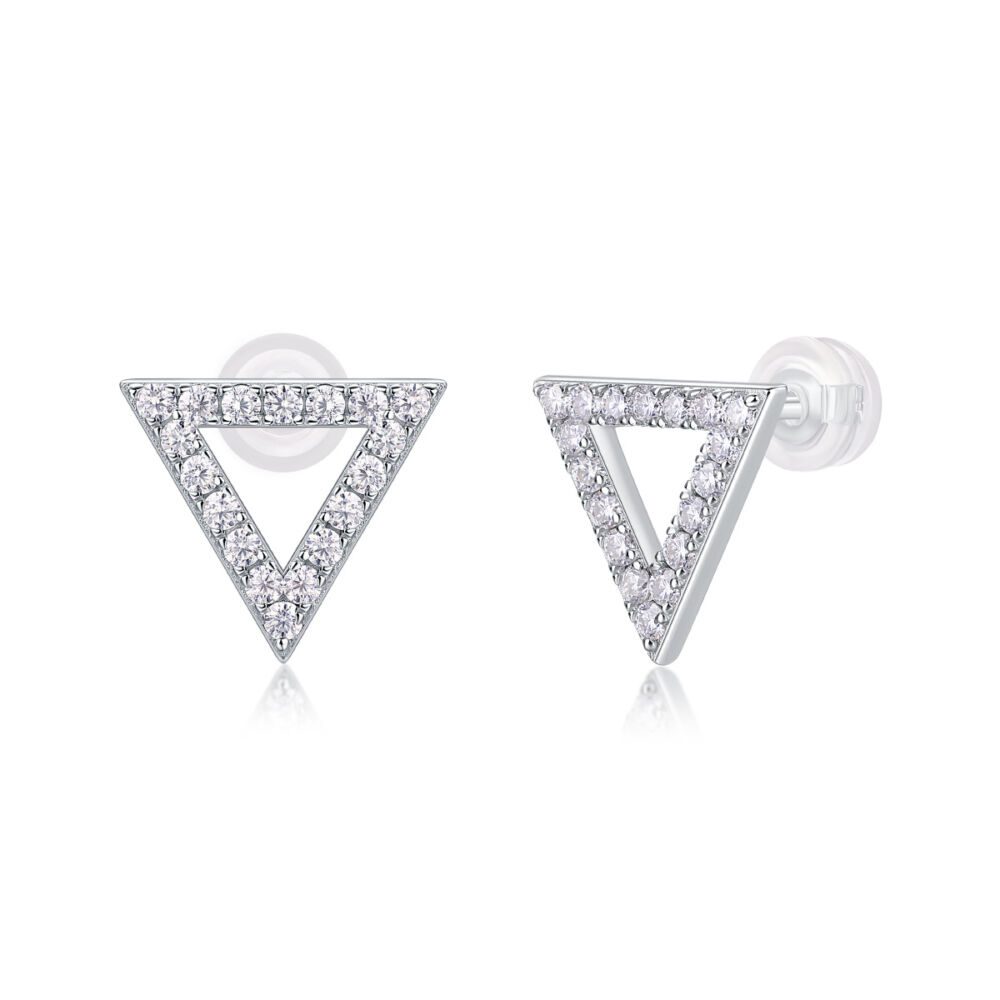 Unique - Set With Moissanite S925 Sterling Silver And Platinum-plated Stud Earrings, Fashionable, Trendy And Affordable Jewelry - Image 5