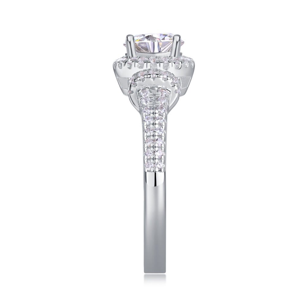 Luxury Fashion Large Diamond Wedding Ring With Moissanite Silver Ring - Image 4