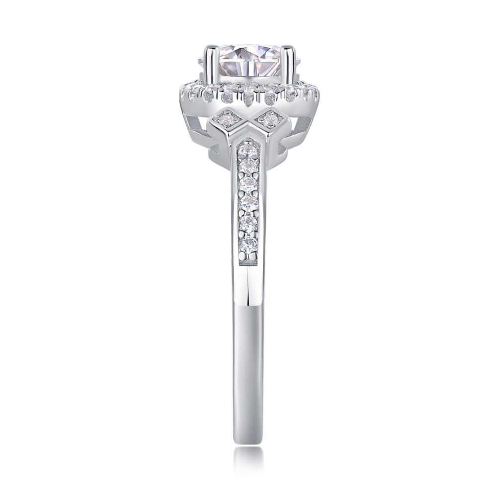 Lighthouse Large Diamond Ring Luxury Fashion Set Moissanite Silver Ring