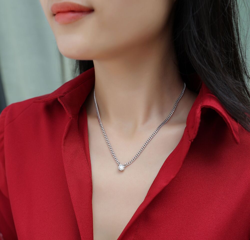 Cuban Necklace Luxury Fashion Diamond Pendant Necklace Set With Mosan Diamond Silver Ornaments - Image 4