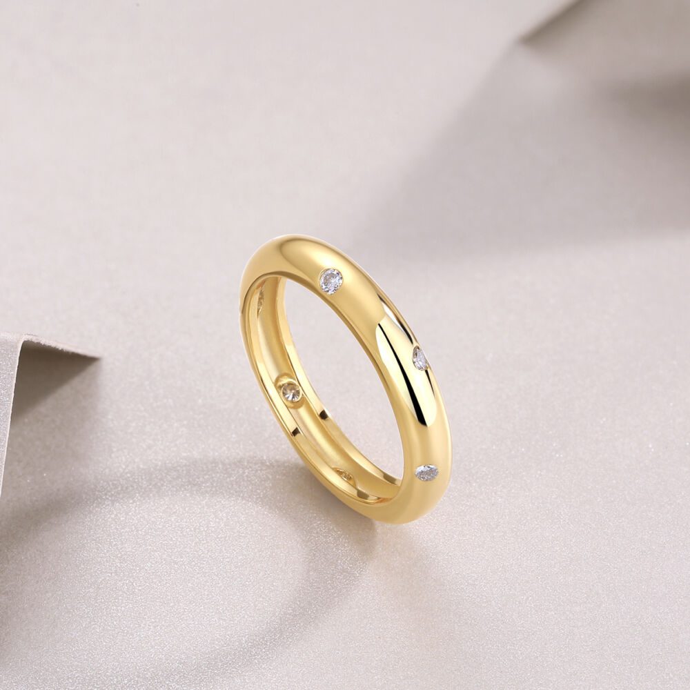 Starry Diamond Ring Wedding Ring Luxury Fashion Moissanite Silver Ring - Image 6