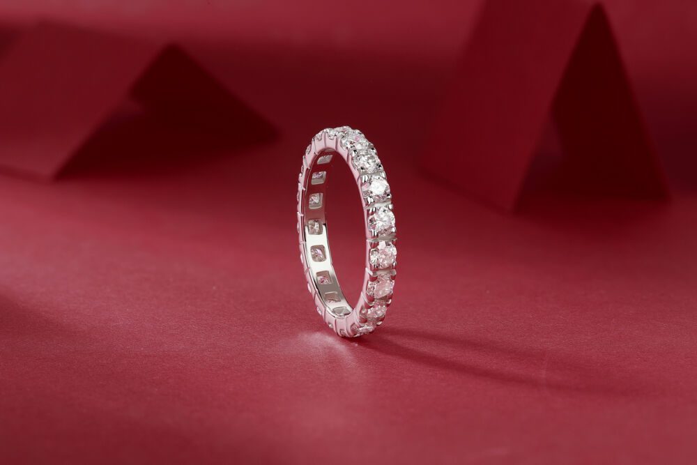 Starry Sky Diamond Ring Luxury Fashion Set Moissanite Silver Ring - Image 3